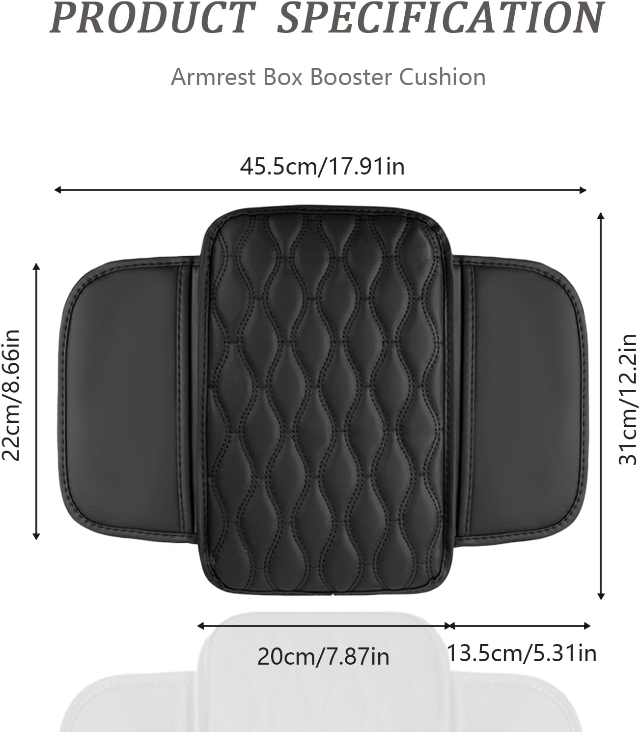 Huli Upgraded Car Center Console Cover, Microfiber Leather Car Armrest Cover Cushion with 2 Storage Bags for Car Organizers and Storage, Universal Car Interior Accessories for Most Vehicles (Black) Huli Upgraded Car Center Console Cover, Microfiber Leather Car Armrest Cover Cushion with 2 Storage Bags for Car Organizers and Storage, Universal Car Interior Accessories for Most Vehicles (Black)