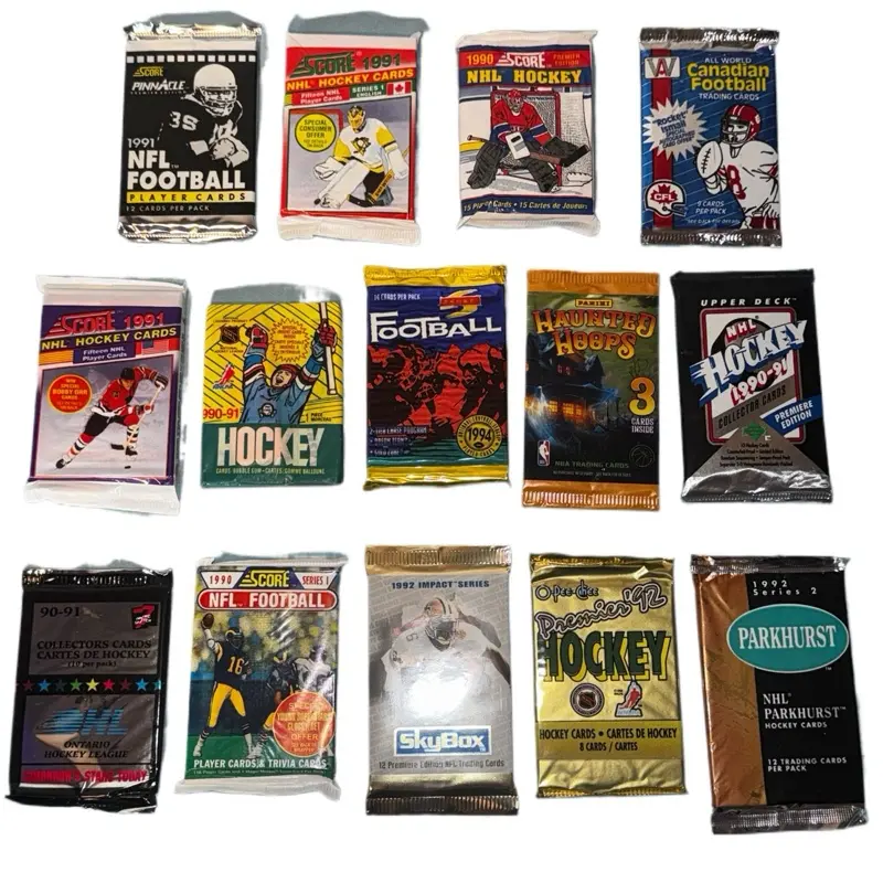 MEGA VINTAGE VALUE BUNDLE - 14 packs of 1990s Trading Card Packs with bonus 2023 Haunted Hoops Pack with Victor Wembanyama Rookie Chase Card!