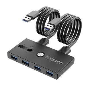 USB3.0 Switcher 2 In 4 Out USB Printer Sharing Hub for Office Home Use