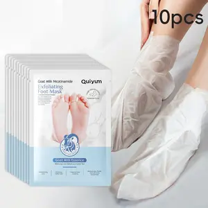 Goat Milk Essence Foot Mask, 10pcs/set Exfoliating Foot Mask, Moisturizing Foot Care Mask, Foot Skin Care Product for Women & Men, Feet Peeling Mask