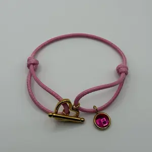 Pink adjustable bracelet, elegant minimalist bangle