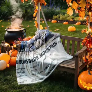 1 piece Brokeback Mountain movie still - Jake Gyllenhaal and Heath Ledger themed flannel blanket - Super soft and warm flannel blanket, suitable for beds, sofas and camping, modern design, digitally printed pattern, all-season use, 100% polyester