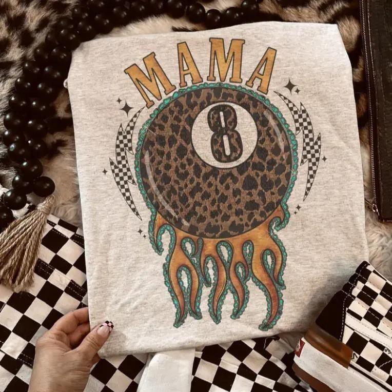 Leopard & Stones Mama Flamin’ 8 Ball shirt, Vintage crewneck shirt, Western outfit women, Cowgirl outfits, Western clothing stuff tops, Country concert outfits, Western style clothes