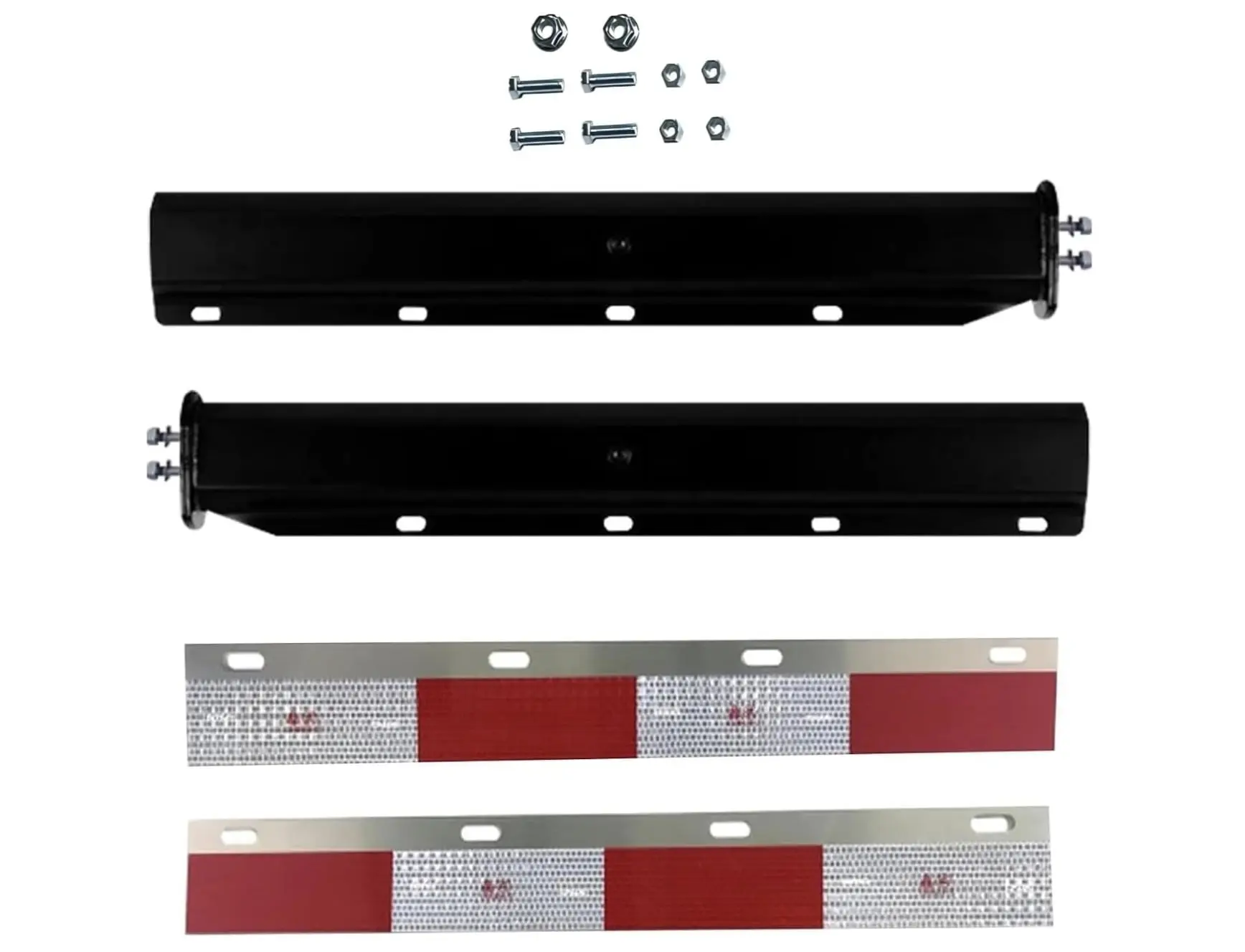 TORQUE Black Mud Flap Hanger Pair 30 Inch Straight Angled - with Reflectors