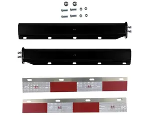 TORQUE Black Mud Flap Hanger Pair 30 Inch Straight Angled - with Reflectors