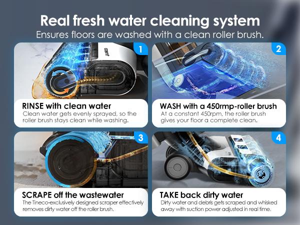 Tineco FLOOR ONE S5 Smart Cordless Wet-Dry Vacuum Cleaner and Mop for Hard Floors, Digital Display, Long Run Time, Great for Sticky Messes and Pet Hair, Space-Saving Design