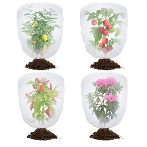 Garden Bird Net Protection — Set of 4 Drawstring Garden Protection Nets, Mosquito Net Tomato Protector Cover, Gardening Plant Protection Net suitable for cicadas, insects, vegetables, blueberries, and shrubs