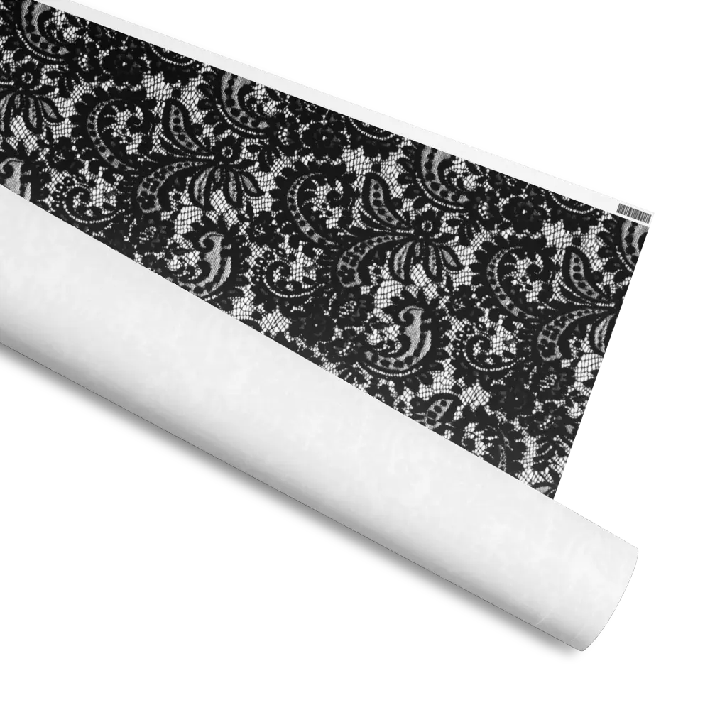 Black Lace Luxury High Quality Wrapping Paper Roll - Glossy Christmas gift, Bridal Gifts & Anniversary Packaging
