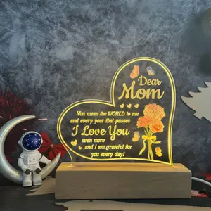 2D Flat Desktop Decor,Heartfelt LED Night Light,Energy Efficient, Warm Glow,Durable,Ideal for Birthdays,Easy to Use,Lighted Floor,Standing Home And Festive Decoration,Gift for Mom,Aunt,Nana,Grandma,Birthdays,Weddings,Thanksgiving,Christmas