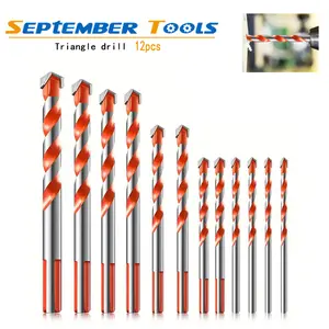 3mm-12mm concrete drill bit set, tungsten carbide alloy tip triangular shank multi-purpose wall,  glass, wood, porcelain ceramic Tool Accessories