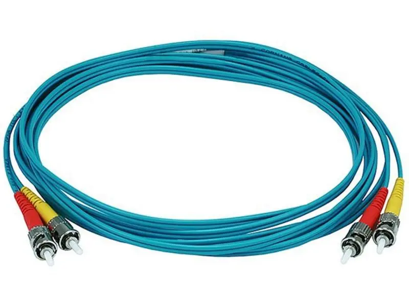 Monoprice 6412 10Gb Fiber Optic Cable, ST&ST Multi Mode, Duplex - 3 Meter - Aqua