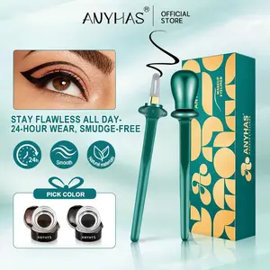 Eyeliner Applicator Kit, Eyeliner Guide With Eyeliner Cream Reusable Silicone Eye Liner Tool Waterproof Eyeliner Easy No-Skip Eyeliner Cosmetic Makeup