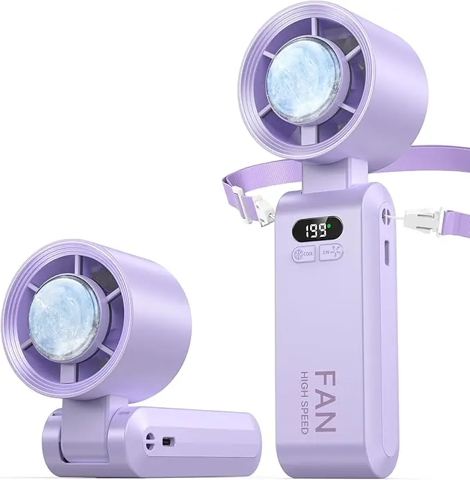 KimguardFan Portable Handheld Turbo Fan, Speed (1-199),  5500mAh Rechargeable Personal Fan,[5H Cooling Time] Mini Yet Powerful [20000 RPM] Small Pocket Fans for Outdoor Activities, Travel, Beach