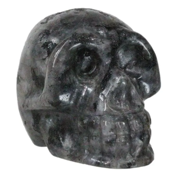 Metaphysical Healing Crystal Black Labradorite Gemstone Mini Skull Figurine