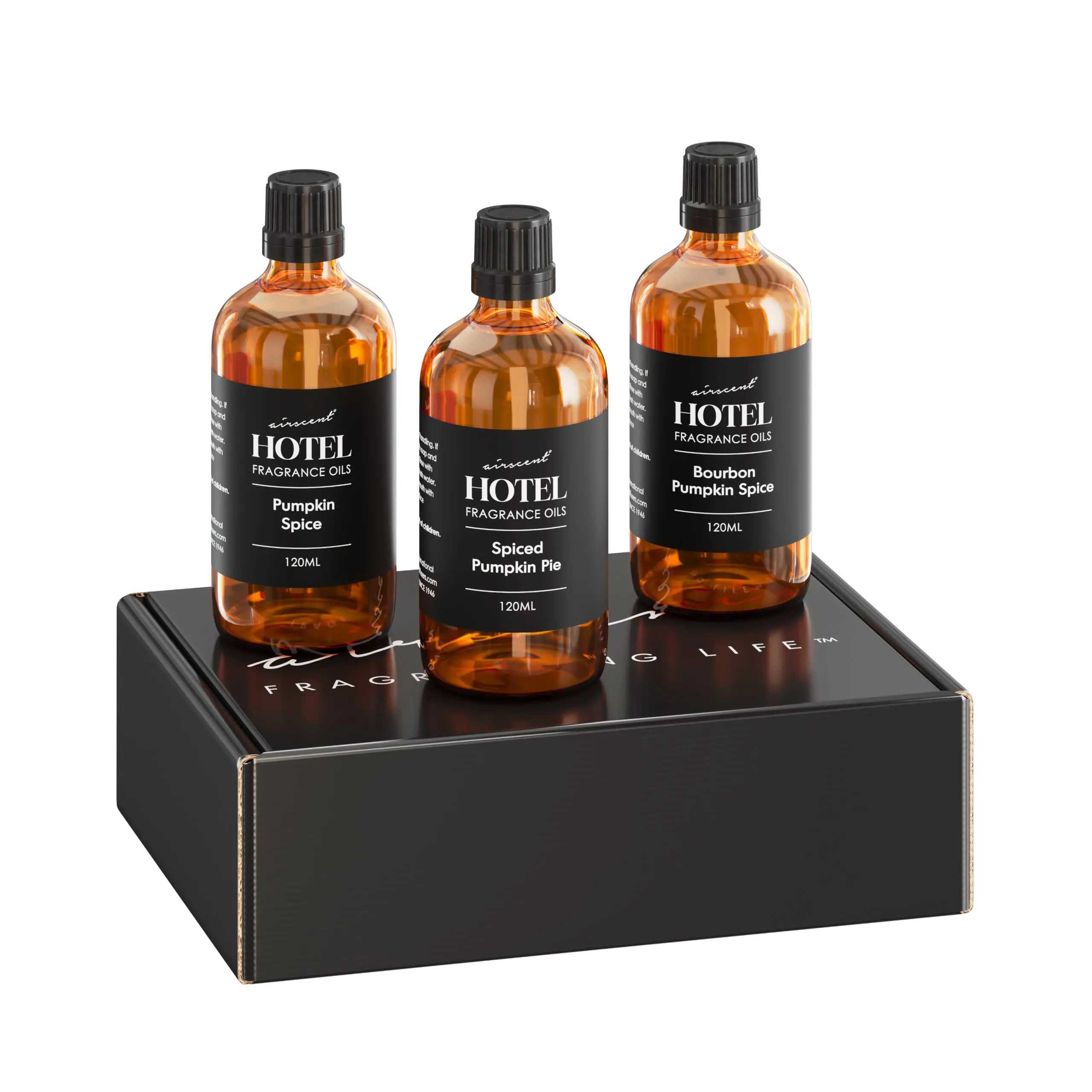 AirScent Pumpkin Spice 120 mL Gift Set - Holiday Diffuser Oil 3 Pack