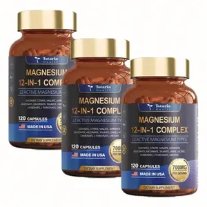 12-in-1 Magnesium Complex 700mg | Glycinate, Citrate, Malate, Oxide, Taurate, Aspartate, Orotate | Vegan Capsules | Supports Muscle Function, Heart Health & Relaxation | Dietary Supplement | Not Intended to Diagnose, Treat, Cure, or Prevent Any Disease