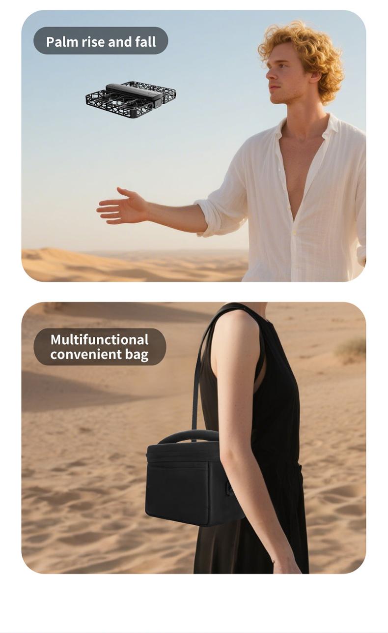 Folding Selfie Drone with HD Camera Gesture Control & Auto Follow Me Quadcopter for Adults Gesture Control, Waypoint Flight, Stunt Mode, 360° Protection, One-Key Operation foldable optical flow positioning obstacle avoidance