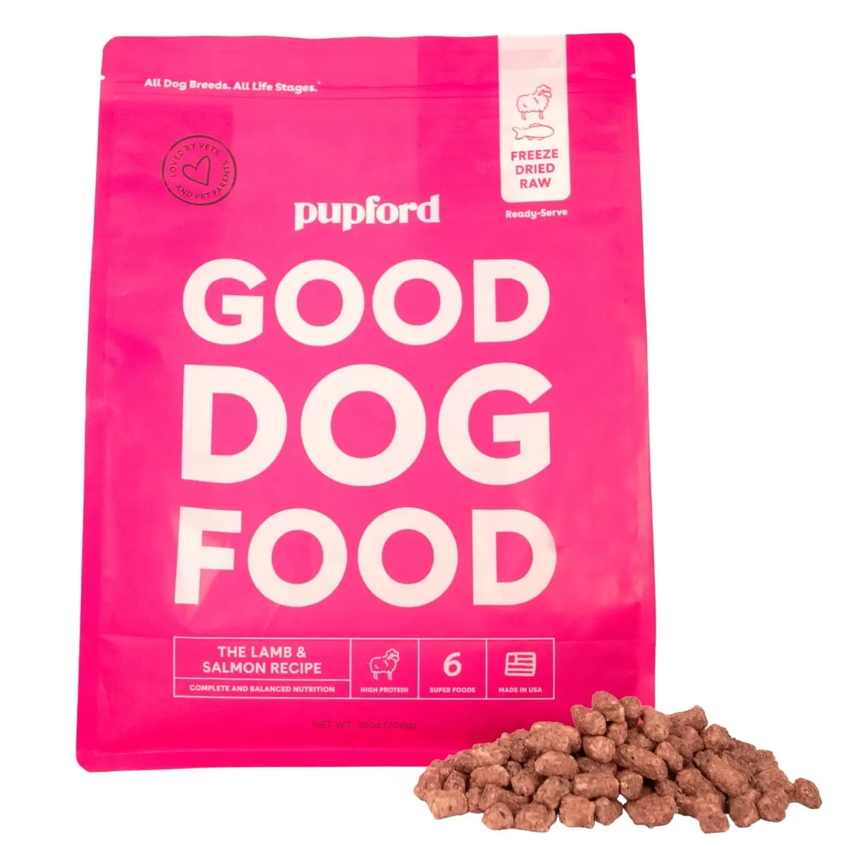 Pupford Freeze-Dried Raw Dog Food with Superfoods for Healthy Digestion and Immunity Support