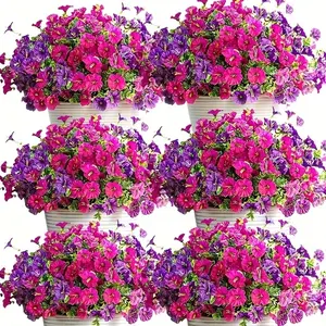 24 Piece Outdoor Artificial Decorative Flowers Decoration, Natural Look, Vibrant Colors, UV Resistant Fake Daisies, Garden Pots, Wedding, Home Decor, Artificial Flowers For Outside