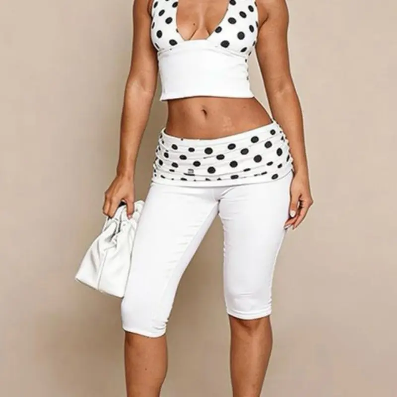 Womenswear Polka Kiss 2-Piece Short & Top Capri Set for Women