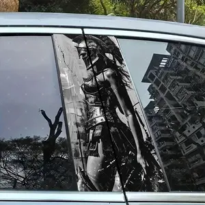 2pc Goddess Car B-Pillar Protection Sticker, Easy Peel & Stick, Sunproof Waterproof Scratch-Resistant, Fits All Cars, Car Exterior Decoration