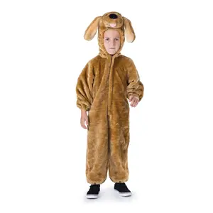 Puppy Costume For Kids - Soft Breathable Brown Jumpsuit with Head Mask Perfect for Halloween, Animal Theme Party, School Play -  Cosplay Costume