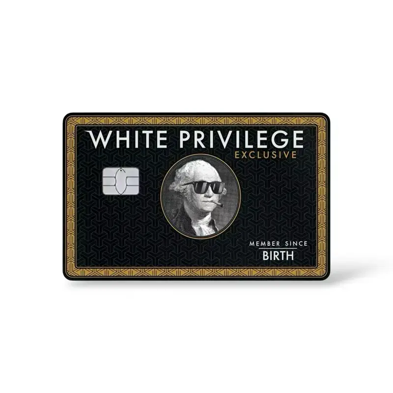 2 PACK White Privilege Exclusive Member Since Birth Credit Card Cover Debit Card Skin Quirky Charm Gag Gift Decal Sticker