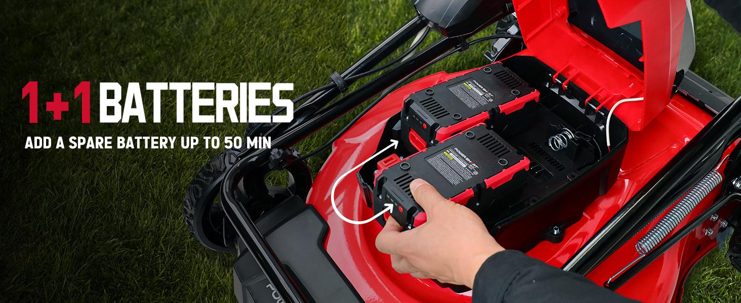 PowerSmart 40V 21" Cordless Push Lawn Mower with 2 x 4.0ah Batteries and Charger, up to 1/4 Acre (MB2400B)