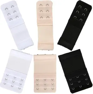 Bra Strap Extenders, Women Elastic Extensions Bra Extender Set, 6 Piece,Skin,White,Black