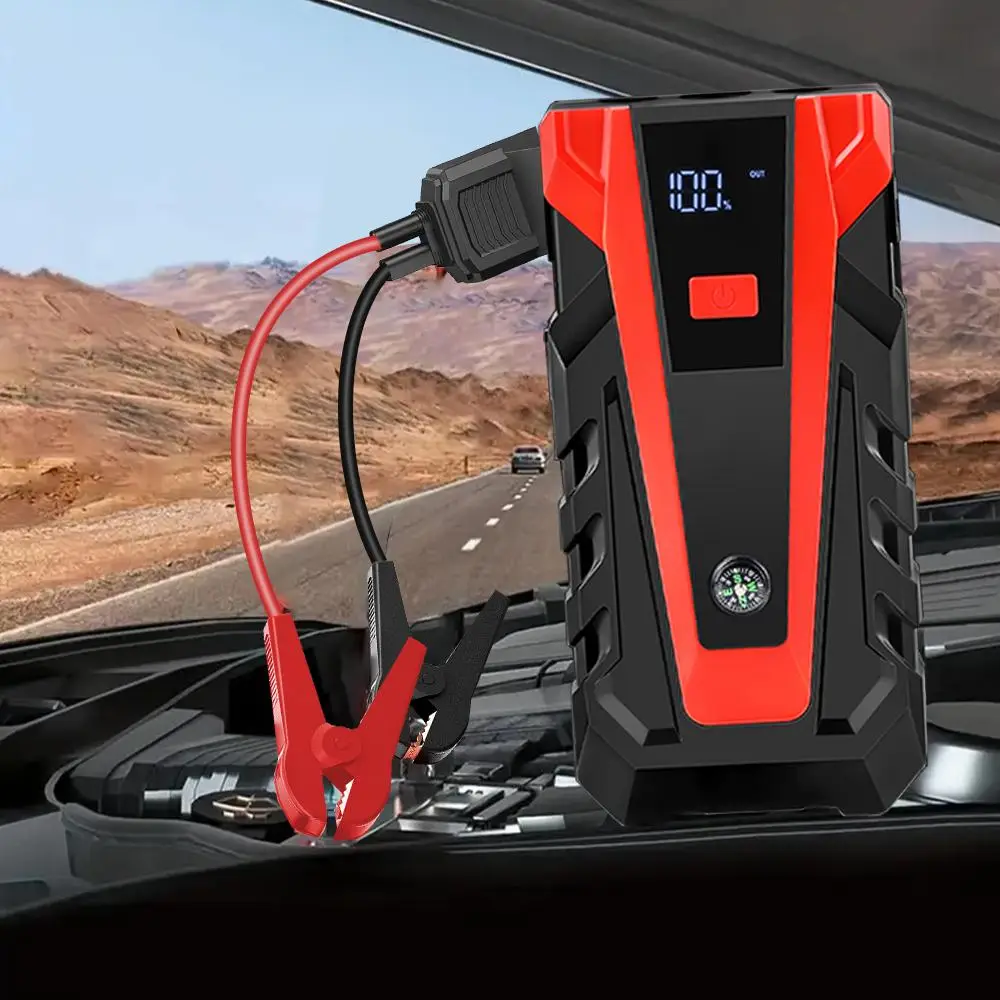 Smart Safety Jumper Cable, Portable Car Battery Starter Pack, 12V Battery Booster Charger, Car Jump Starter for 9L Gas/7L Diesel Engines, Automotive,