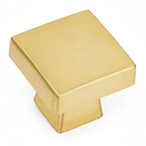 Cosmas 5233BB Brushed Brass Square Contemporary Cabinet Knob