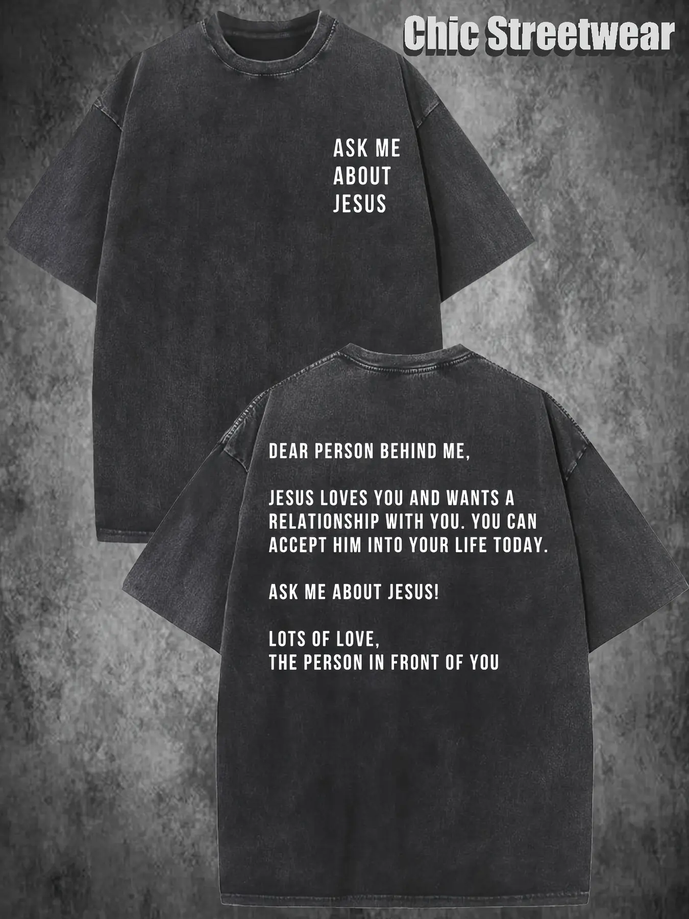 Ask Me About Jesus Washed Graphic T-shirt, Jesus Tee, Christian Shirt, Streetwear Top, Urban Outfit