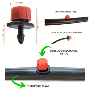 200pcs Automatic Irrigation Sprinkler Heads, Little Red Cap Closable Drippers, 8-Hole Adjustable Flow Sprinklers, Fruree Drip Irrigation Accessories, Orchard Agricultural Garden Lawn Farm Water Drippers, Greenhouse Potted Plants Balcony Flower Pot Drip Em