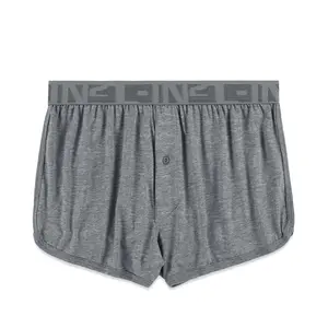 C-IN2 Hand Me Down Runner Boxer Smoke Heather for Men | Cotton-Poly Burnout, Ultra-Soft & Worn-In Feel | Easy Fit with Classic Button Fly Closure