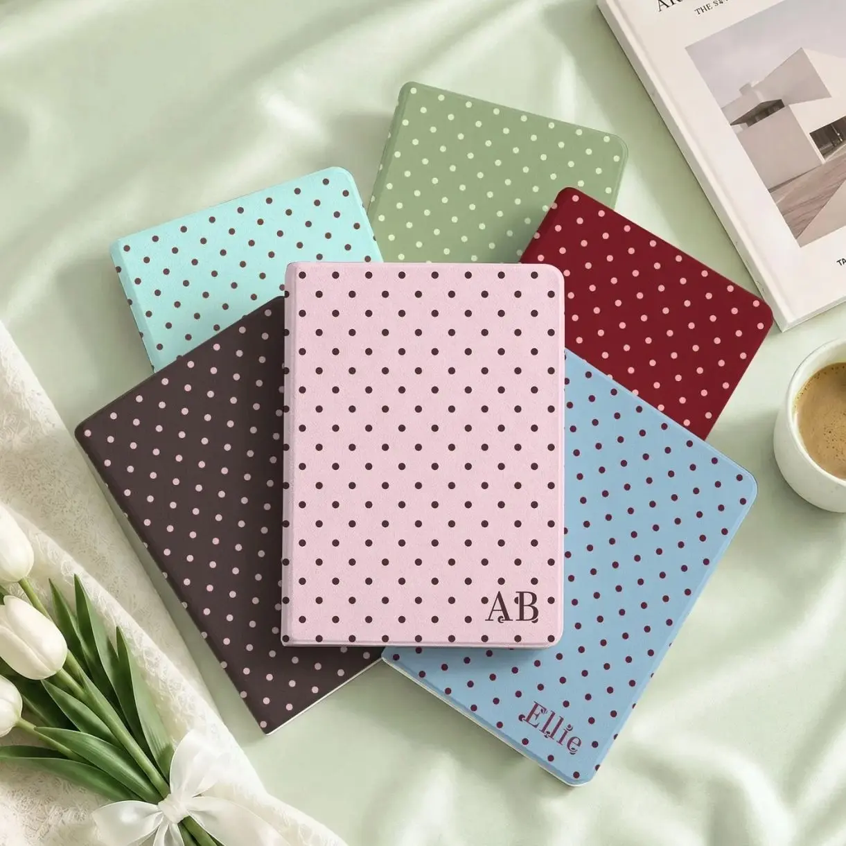Personalized Polka Dot iPad Case, Custom Name iPad Cover with Pencil Holder, Cute Gift for Women, iPad Pro 2026 2025, Air 7 6, Mini 7 6