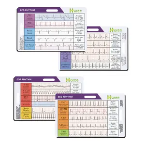 EKG Rhythm Interpretation Card, 2-piece  Portable Reference Card, Quick Reference Guide, Rapid Interpretation Guide Card, ECG Rhythm, Office Stationery & Supplies