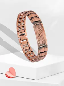 Vintage Fashion Copper Magnetic Cuban Chain Bracelet for Men, Adjustable Length, High Gauss Strength, Perfect Gift for Christmas, Father's Day, Birthday, Cuban Link Bracelet