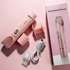 2-in-1 Electric Shaver for Women | Waterproof Wet/Dry Body Trimmer & Facial Razor Dual-Head Body Trimmer | Painless Hair Removal for Bikini, Legs, Armpits & Face