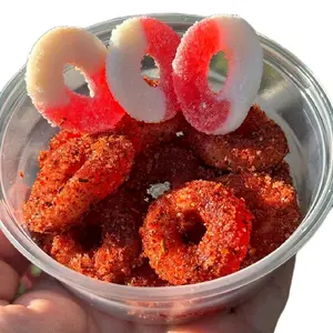 8 OZ Watermelon Rings Enchilados Gummy Candy Sweet Fruit Candy Mixed Flavors