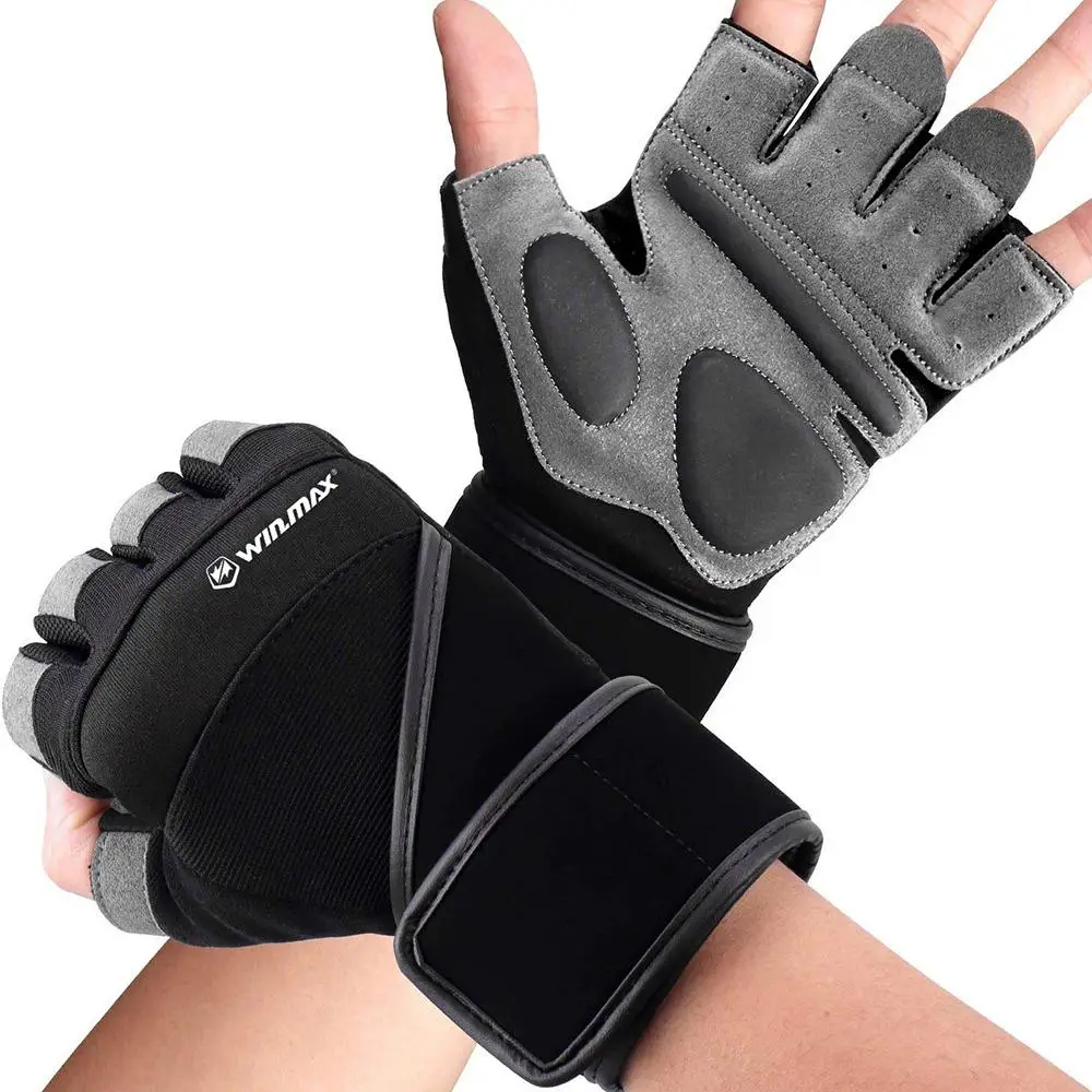 1 Pair Durable Weight Lifting Gloves, Half-finger Breathable Protection Powerlifting Wrist Support, Training Exercise Gloves for Men & Women