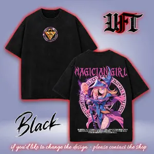 Dark Magician pink girl yugioh yugioh v2 duel monster anime game movie 2 sided washed tshirt graphic tees hoodie menswear