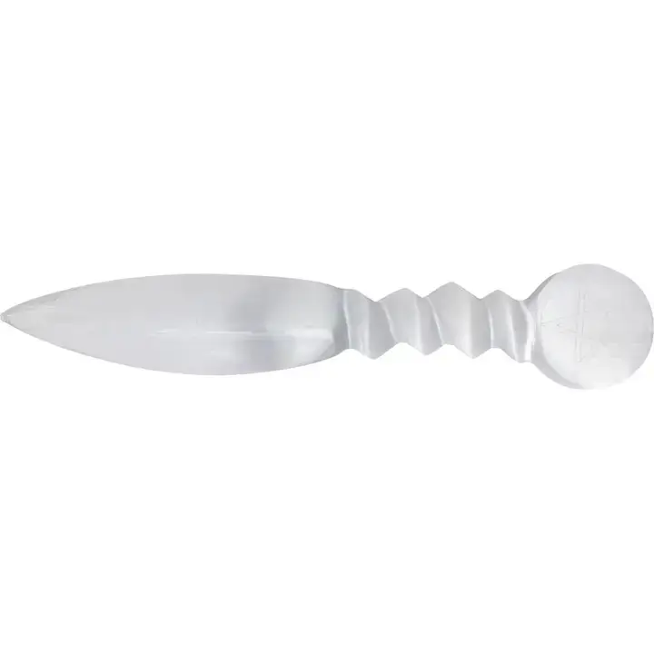Selenite Pentagram Ritual Wand – 10-Inch Crystal Altar Tool Selenite Pentagram Ritual Wand – 10-Inch Crystal Altar Tool