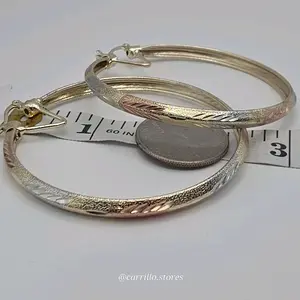 HOOPS earrings cute design style Gold-plated three color  zise 4 design may vary depending on the stock available