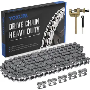 #35 Chain For Mini Bike, Coleman CT100U, CC100X, Baja Doodle Bug DB30, Motovox MBX10, MBX11, Moto Moto MM-B80, 105cc Predator, 79cc, 77cc, 100cc Engine Powersports Parts With Chain Breaker-100 Links