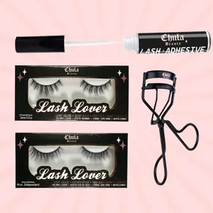 4 Piece Bundle - Lash Lover: Short Eyeglasses-safe Natural Lashes, Eyelash Curler & Lash Glue - Chula Beauty $42 Value Set for Natural Lash Lover Look