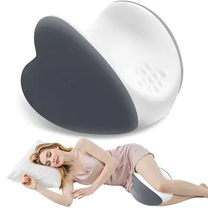 Knee Pillow for Side Sleepers, Leg Pillow with Cooling Cover, Memory Foam Body Pillow for Side Sleeping, Heart-Shape Cushion for Hip, Back & Sciatica Pain Relief, Grey