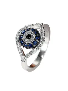 Evil Eye Rings for Women & Girls Zirconia Inlay Personality Stackable Design Statement Rings Infinity Ring Daily Wear Jewelry Accessory for All Seasons