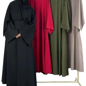 Women's Modest Islamic Belted Silhouette Dress - Casual Elegant, Lightweight Womenswear with Pockets