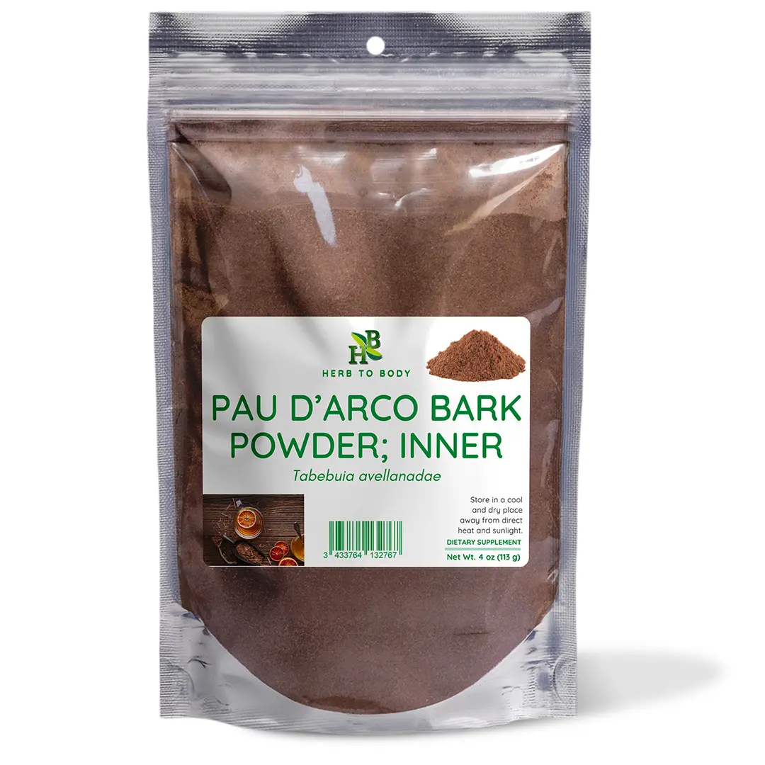 Herb To Body Pau d’Arco Bark Powder | Handroanthus Impetiginosus | Inner | Wildcrafted | 4oz