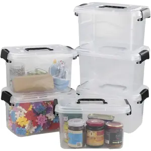 6 Quart Small Clear Storage Box 6 Packs Small Plastic Storage Tote Boxes